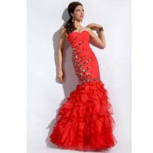 Ruffle Mermaid Dress by Party Time Formals